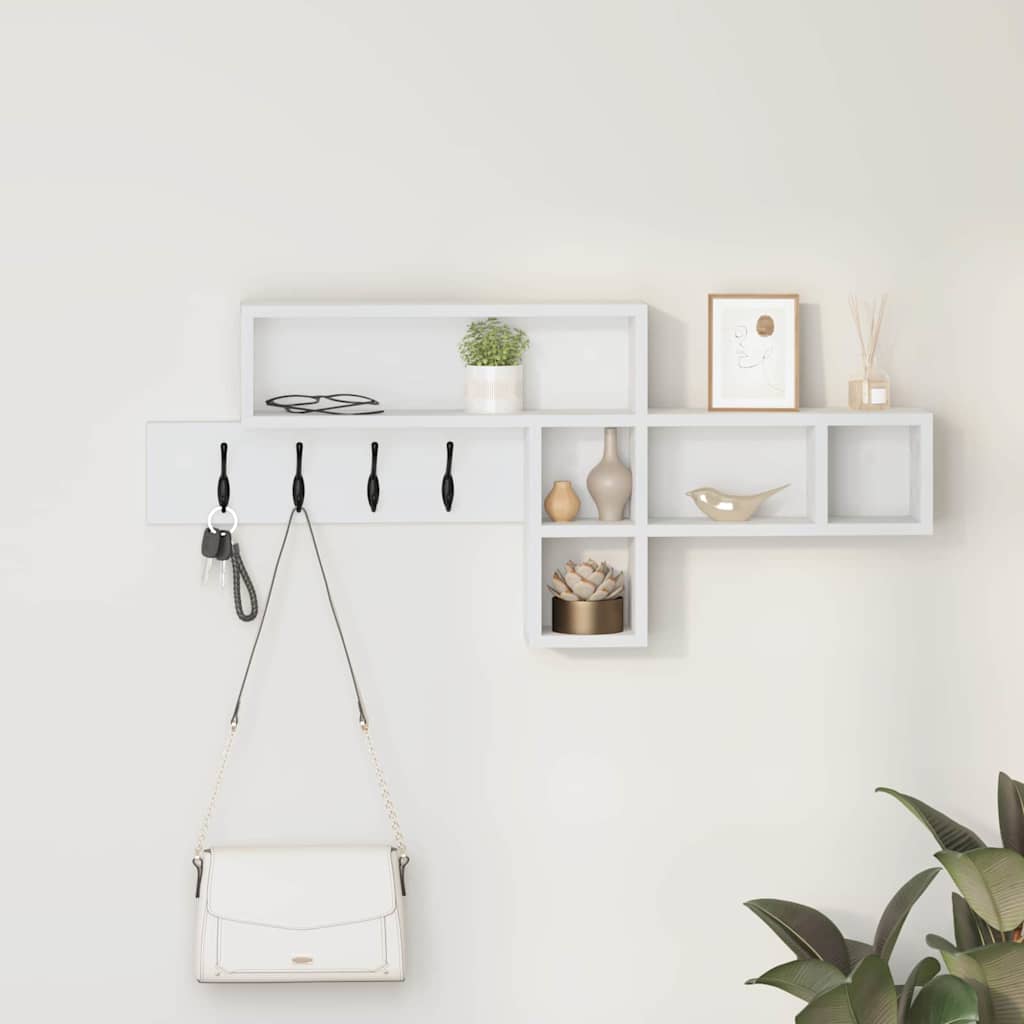 Porte-manteau mural Blanc 100 x 12 x 43,5 cm Bois d'ingénierie - XIOS