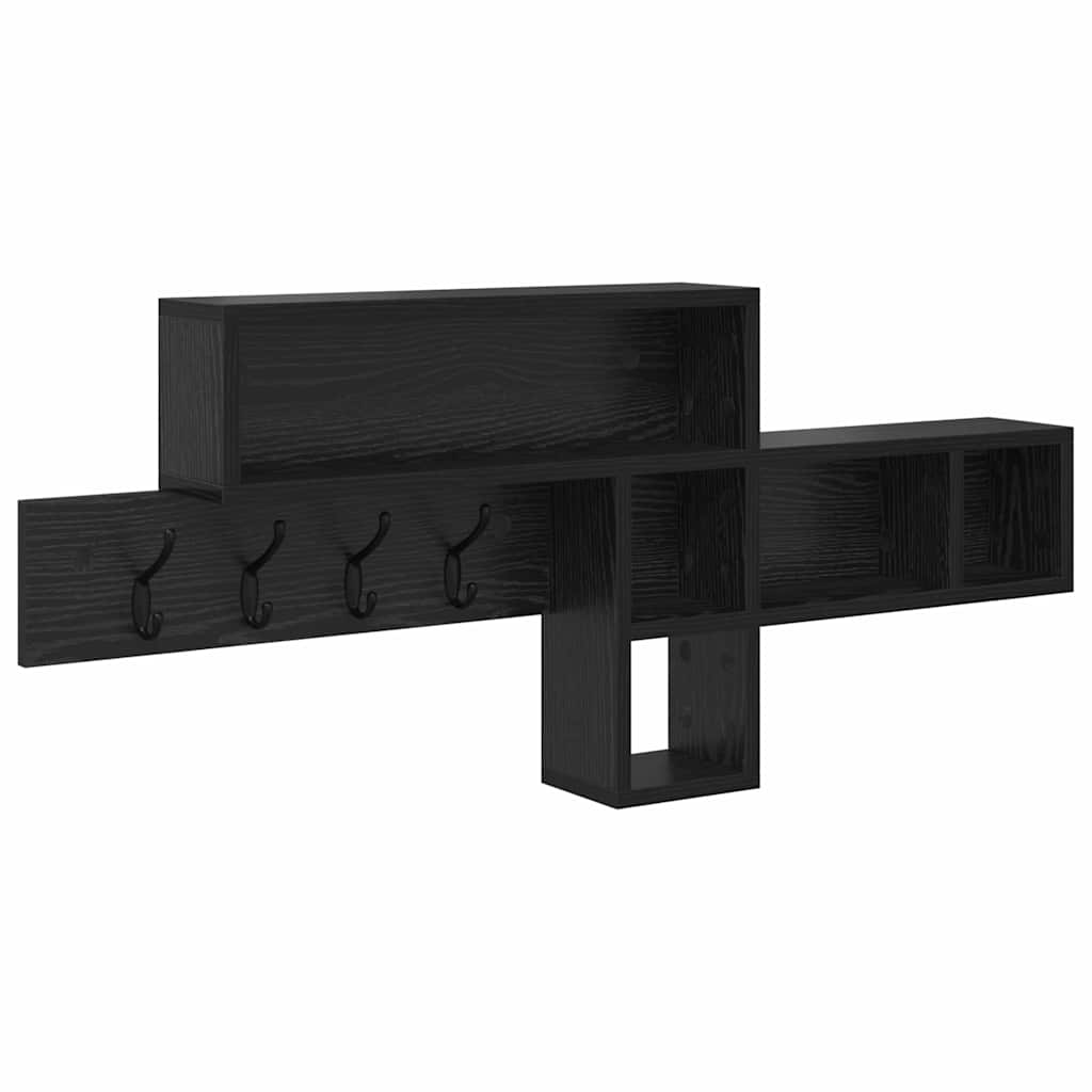 Porte-manteau mural avec étagère Chêne noir 100 x 12 x 43,5 cm - XIOS