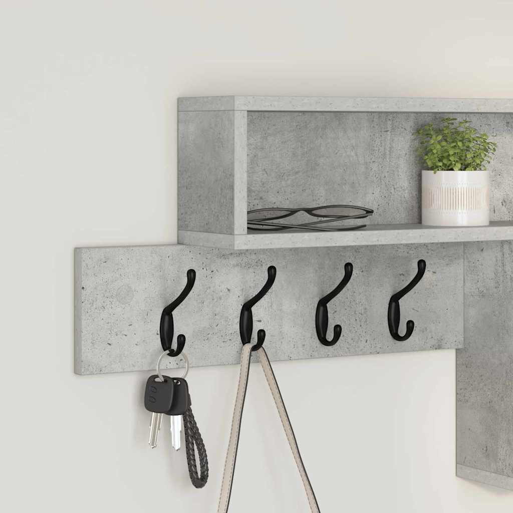 Porte-manteau mural avec étagère Gris béton 100 x 12 x 43,5 cm
