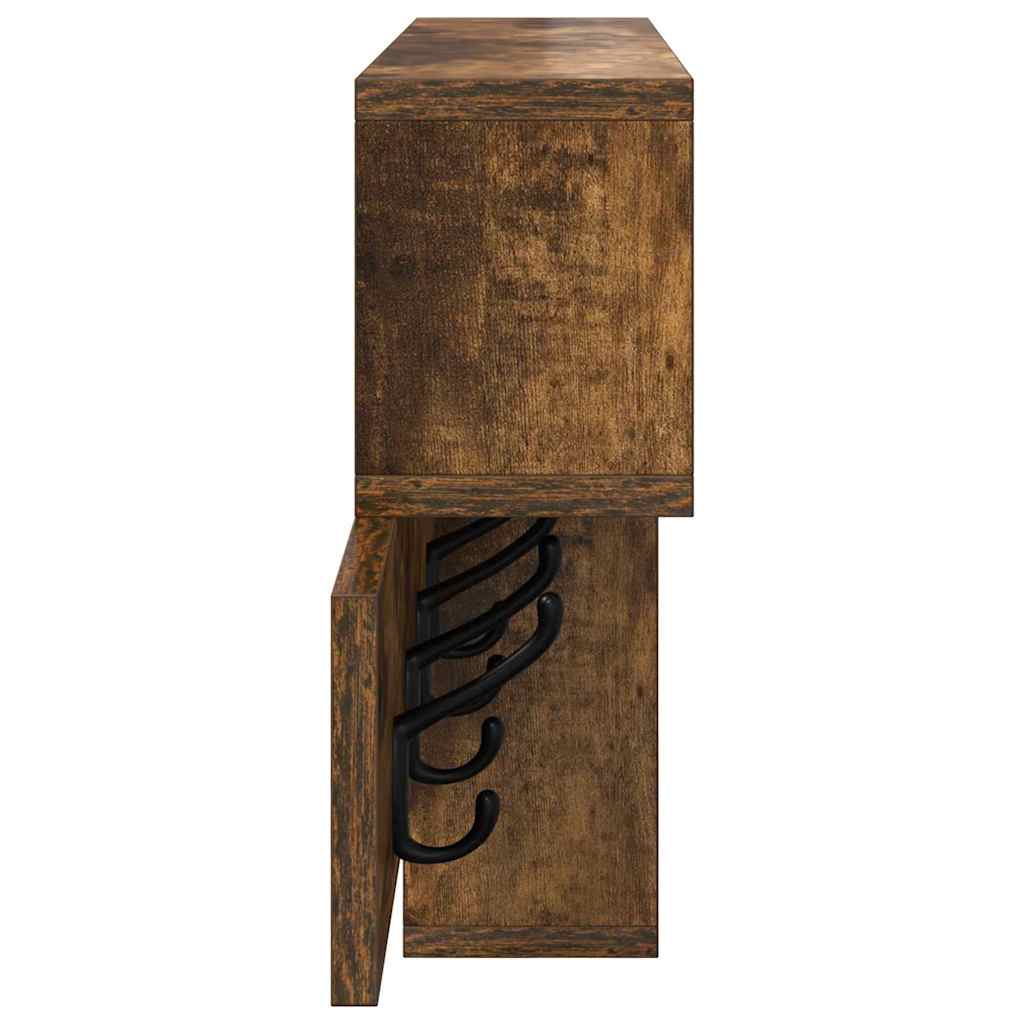 Porte-manteau mural avec étagère Chêne fumé 100 x 12 x 43,5 cm - XIOS