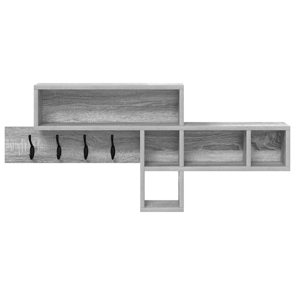 Porte-manteau mural avec étagère Sonoma gris 100 x 12 x 43,5 cm