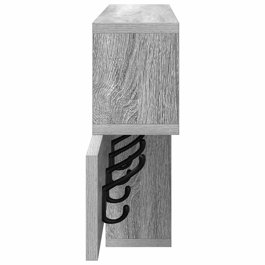 Porte-manteau mural avec étagère Sonoma gris 100 x 12 x 43,5 cm