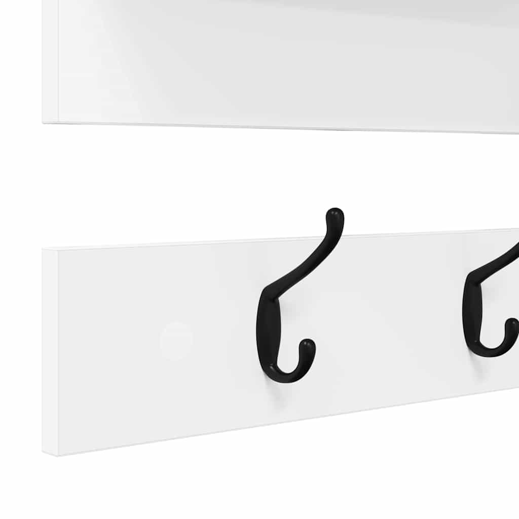 Porte-manteau mural Blanc 90 x 15 x 36 cm Bois d'ingénierie