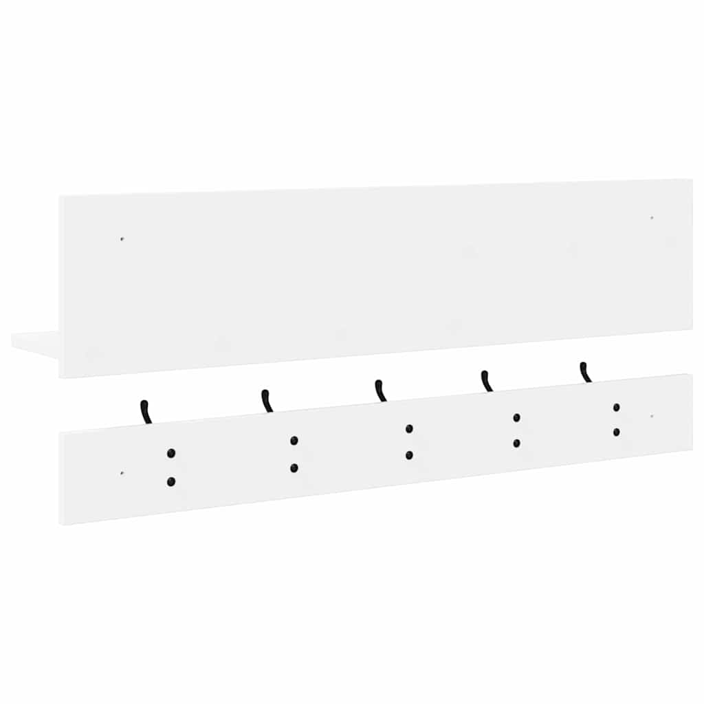 Porte-manteau mural Blanc 90 x 15 x 36 cm Bois d'ingénierie