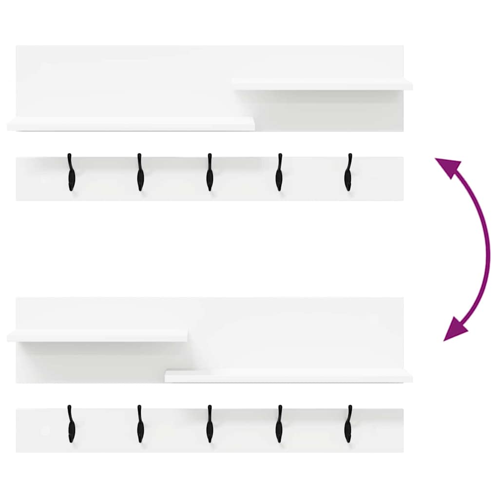 Porte-manteau mural Blanc 90 x 15 x 36 cm Bois d'ingénierie