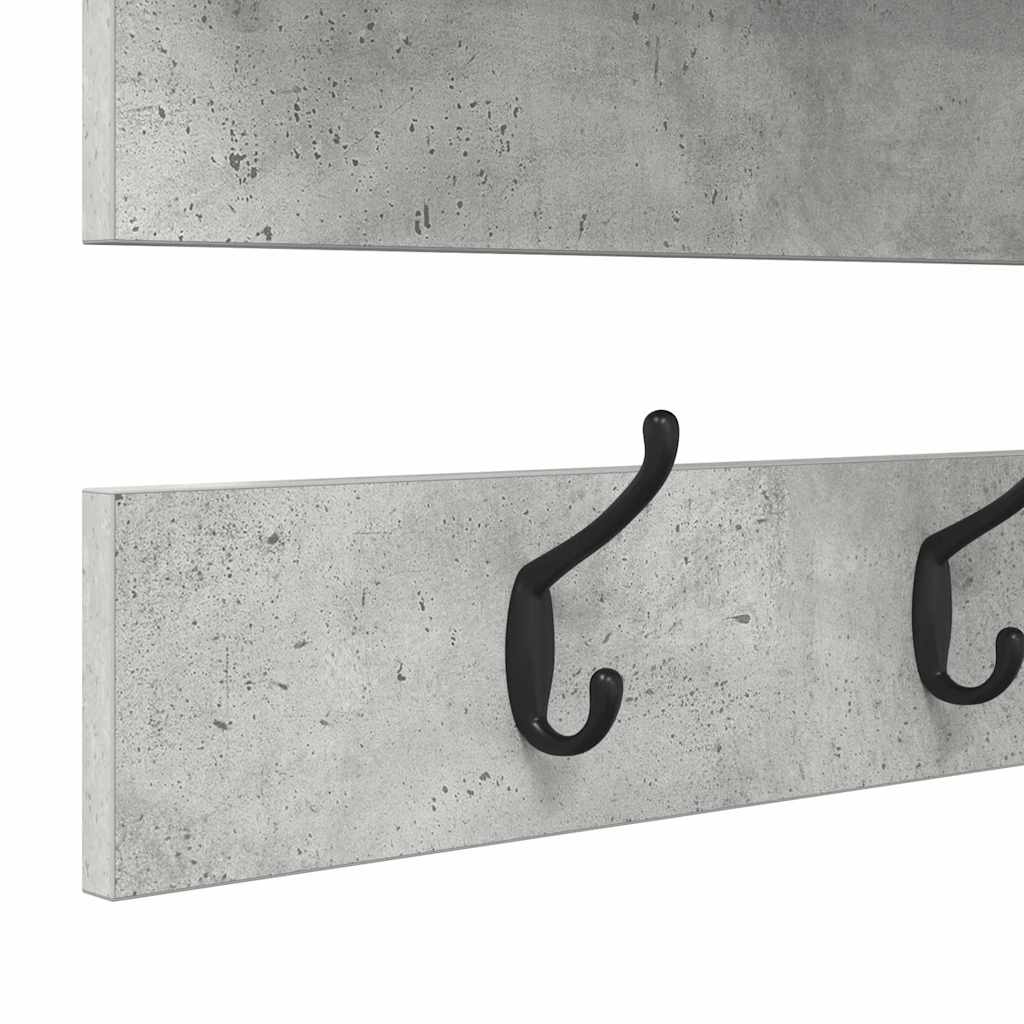 Porte-manteau mural avec étagère Gris béton 90 x 15 x 36 cm - XIOS