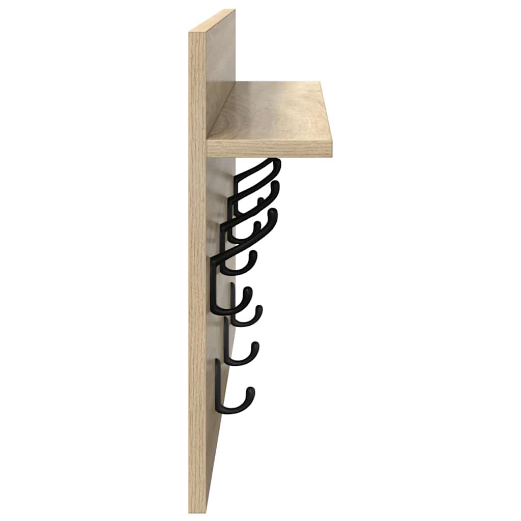 Porte-manteau mural avec étagère Chêne sonoma 60 x 40 x 12 cm - XIOS