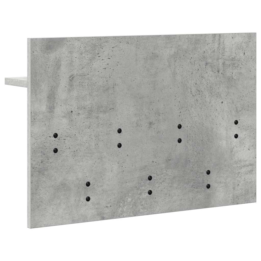 Porte-manteau mural avec étagère Gris béton 60 x 40 x 12 cm