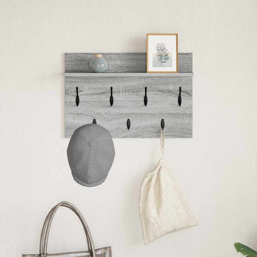 Porte-manteau mural avec étagère Sonoma gris 60 x 40 x 12 cm - XIOS