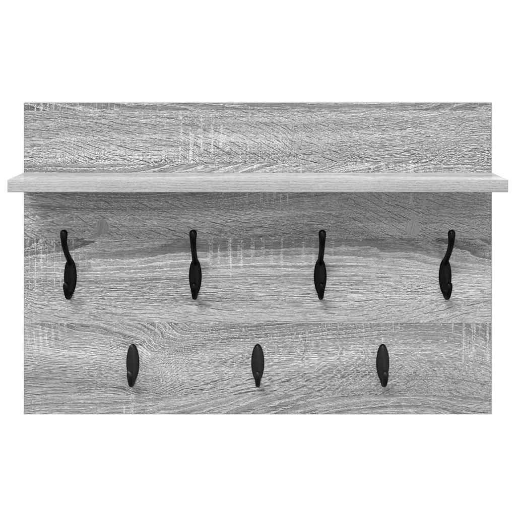Porte-manteau mural avec étagère Sonoma gris 60 x 40 x 12 cm - XIOS