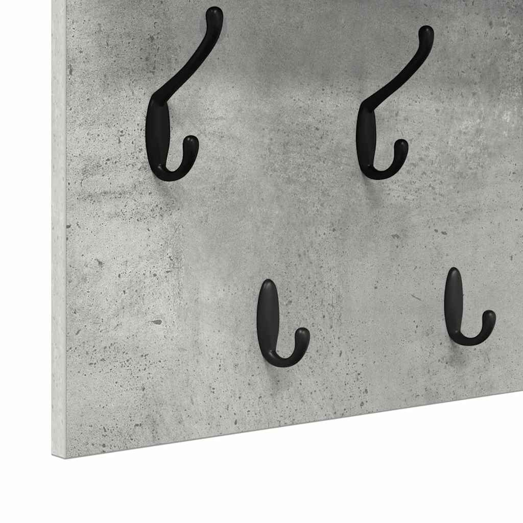 Porte-manteau mural Montage mural Gris béton 80 x 40 x 12 cm - XIOS