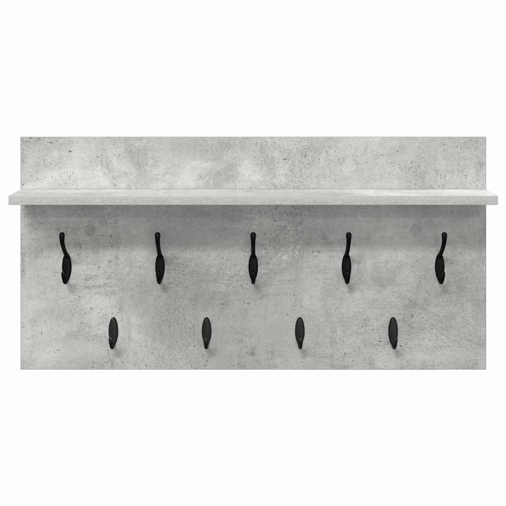 Porte-manteau mural avec étagère Gris béton 80 x 40 x 12 cm - XIOS