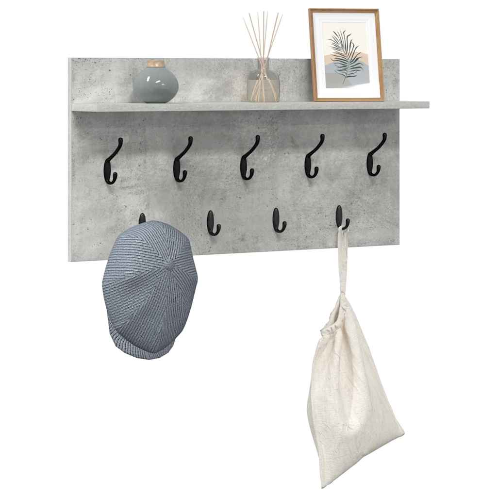 Porte-manteau mural Montage mural Gris béton 80 x 40 x 12 cm - XIOS