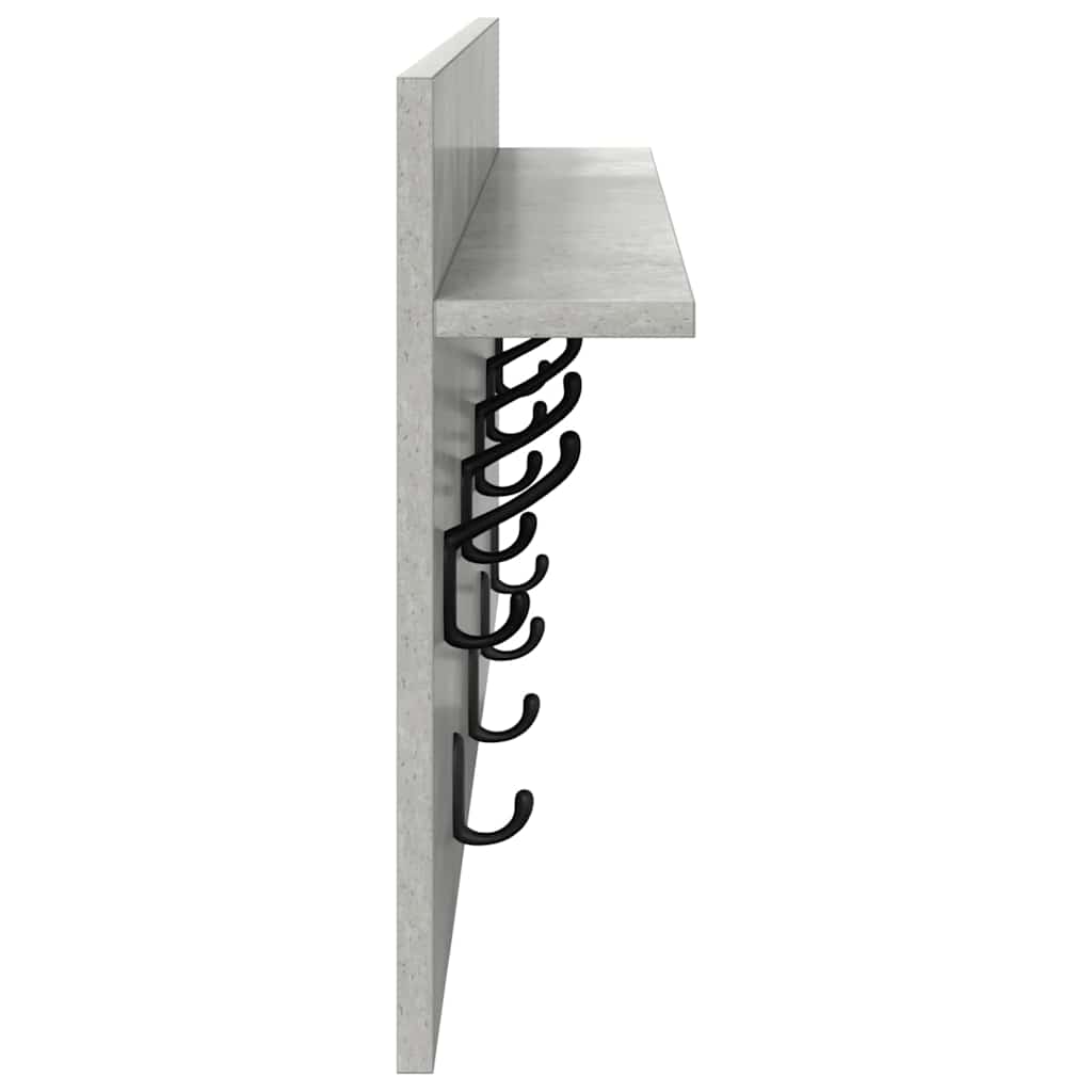 Porte-manteau mural Montage mural Gris béton 80 x 40 x 12 cm - XIOS