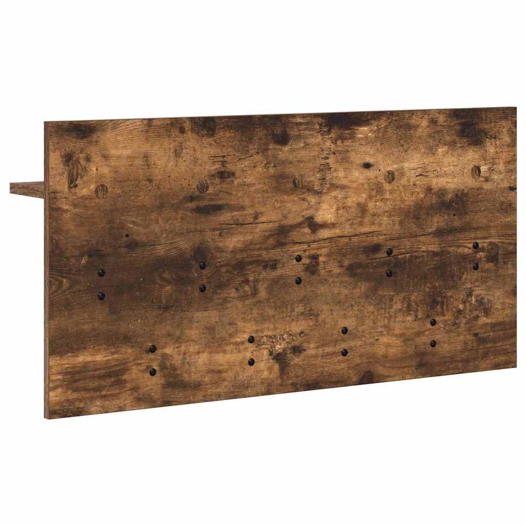 Porte-manteau mural avec étagère Chêne fumé 80 x 40 x 12 cm - XIOS