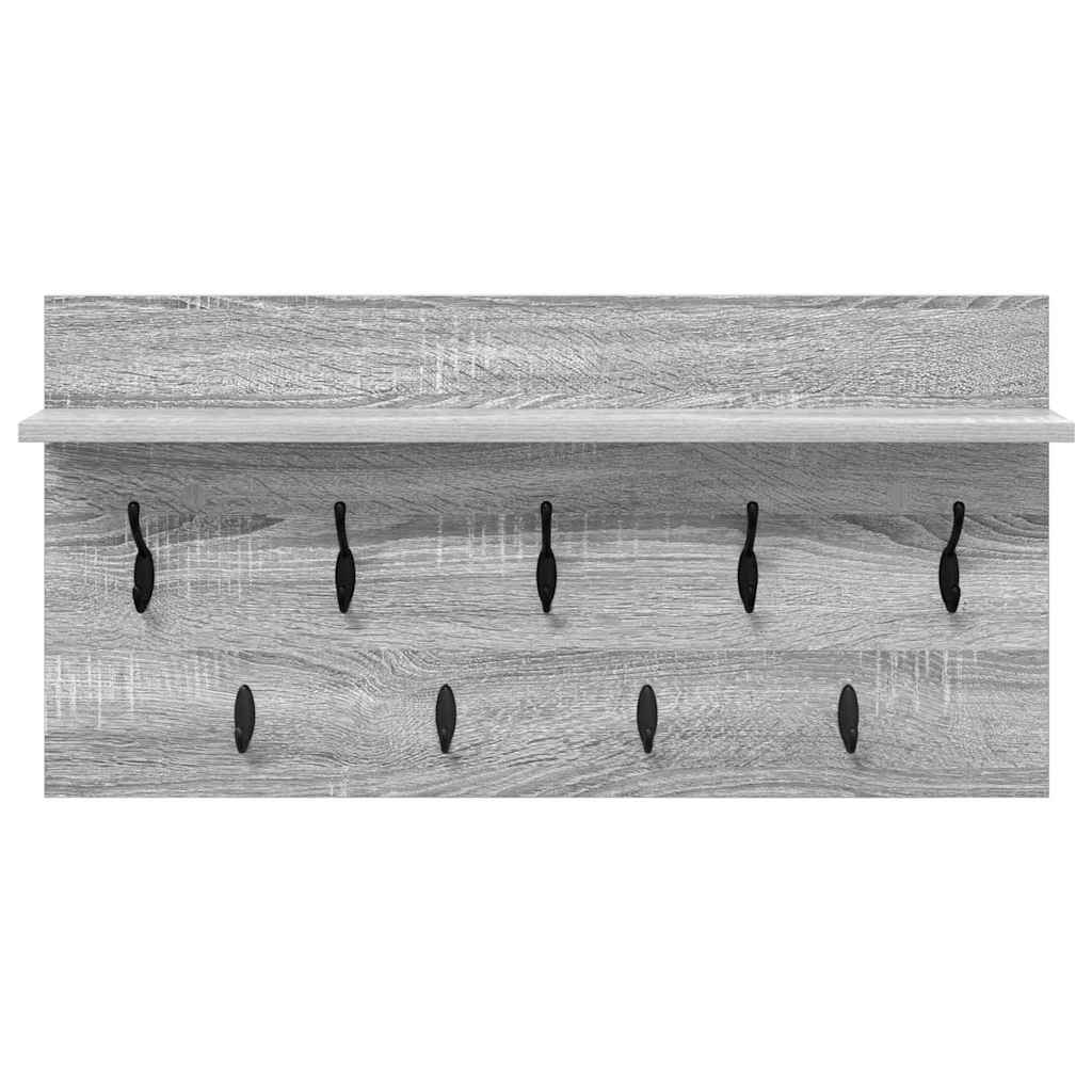 Porte-manteau mural avec étagère Sonoma gris 80 x 40 x 12 cm - XIOS