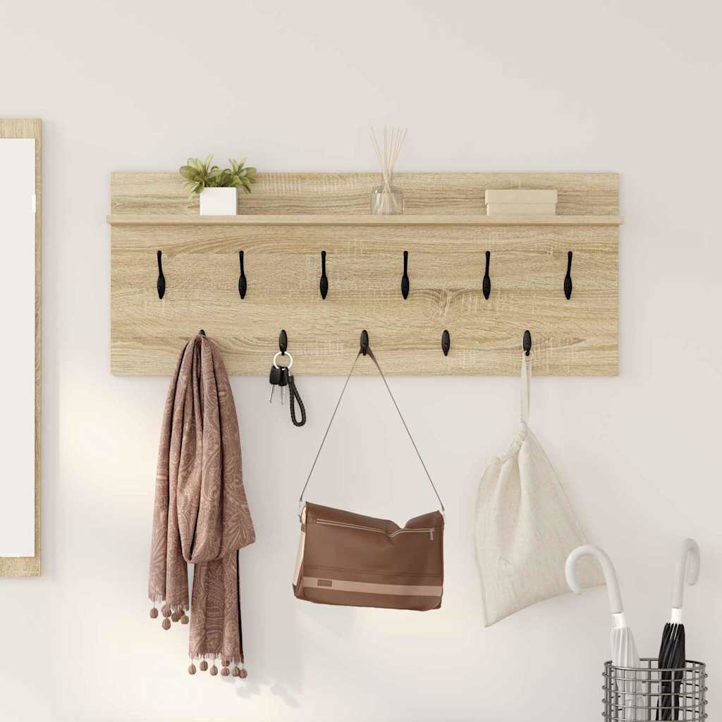 Porte-manteau mural Montage mural Chêne Sonoma 100 x 40 x 12 cm - XIOS