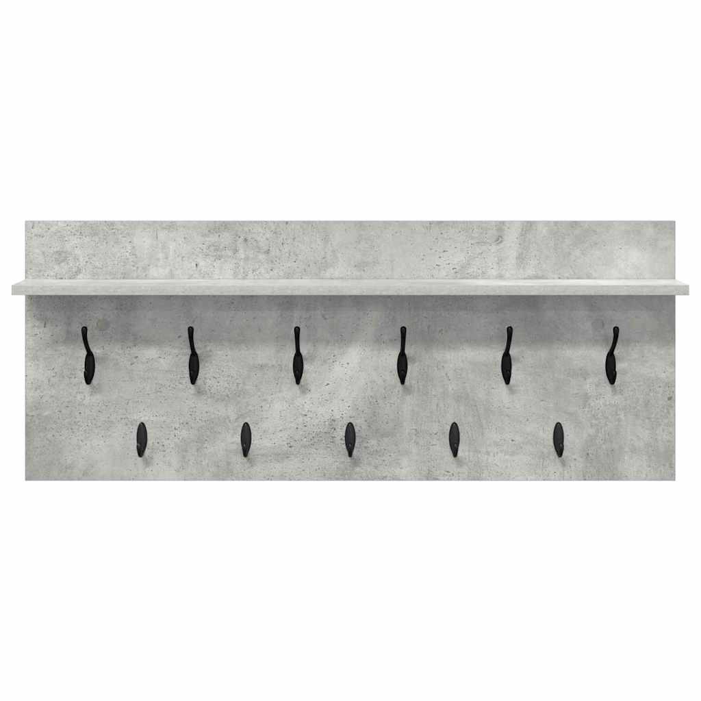 Porte-manteau mural avec étagère Gris béton Bois d'ingénierie - XIOS
