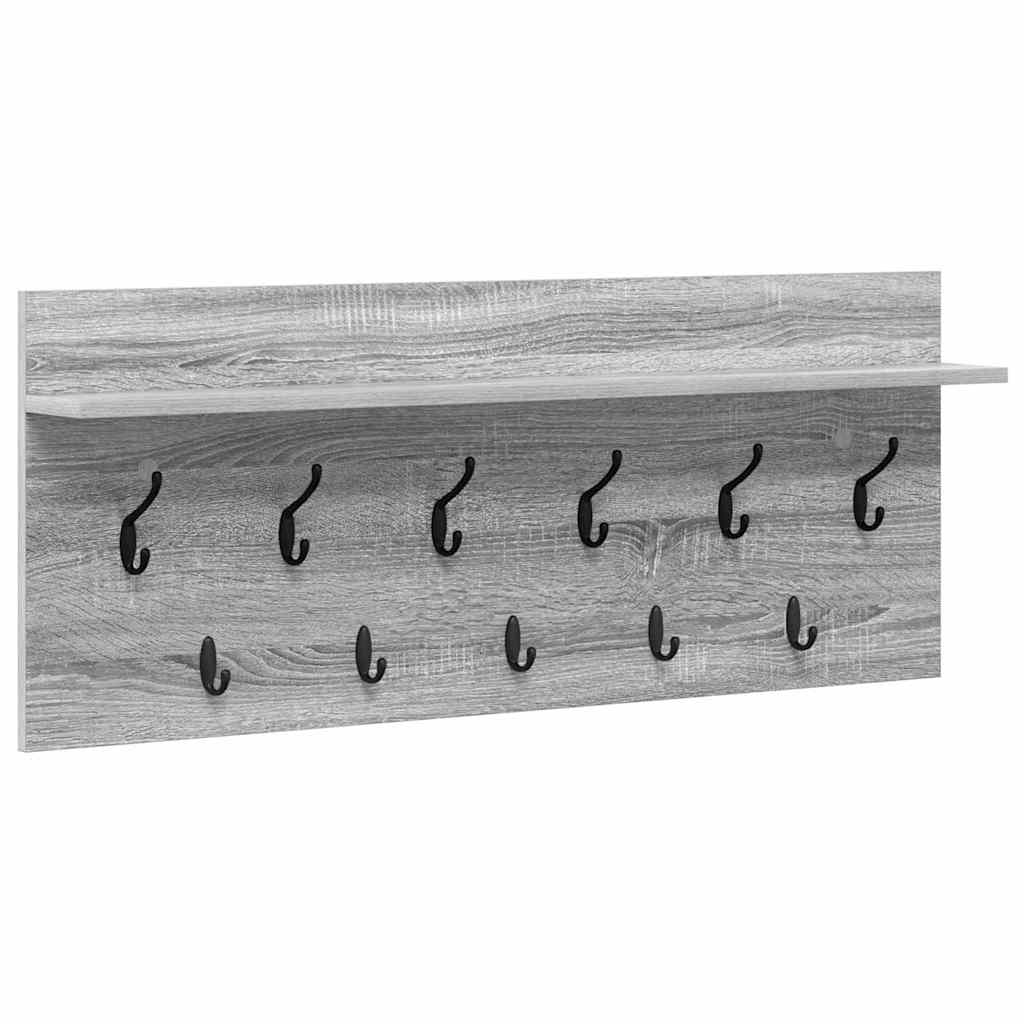 Porte-manteau mural avec étagère Sonoma gris Bois d'ingénierie
