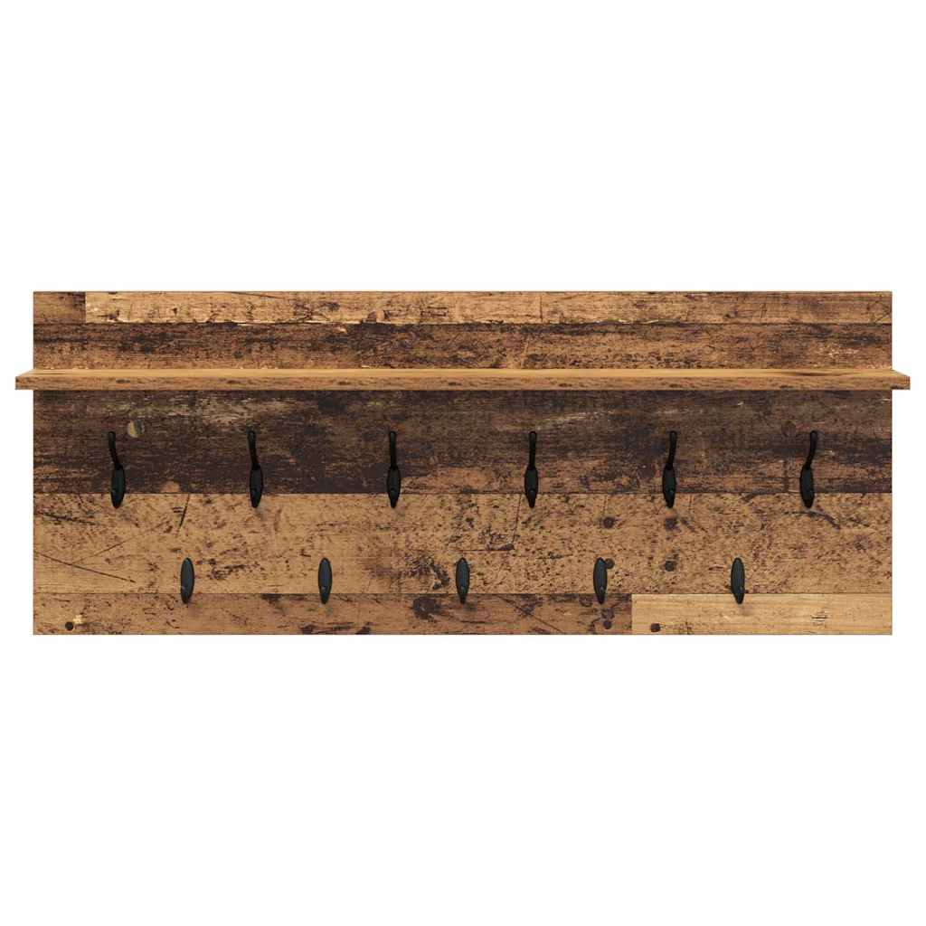 Porte-manteau mural avec étagère Bois ancien 100 x 40 x 12 cm - XIOS