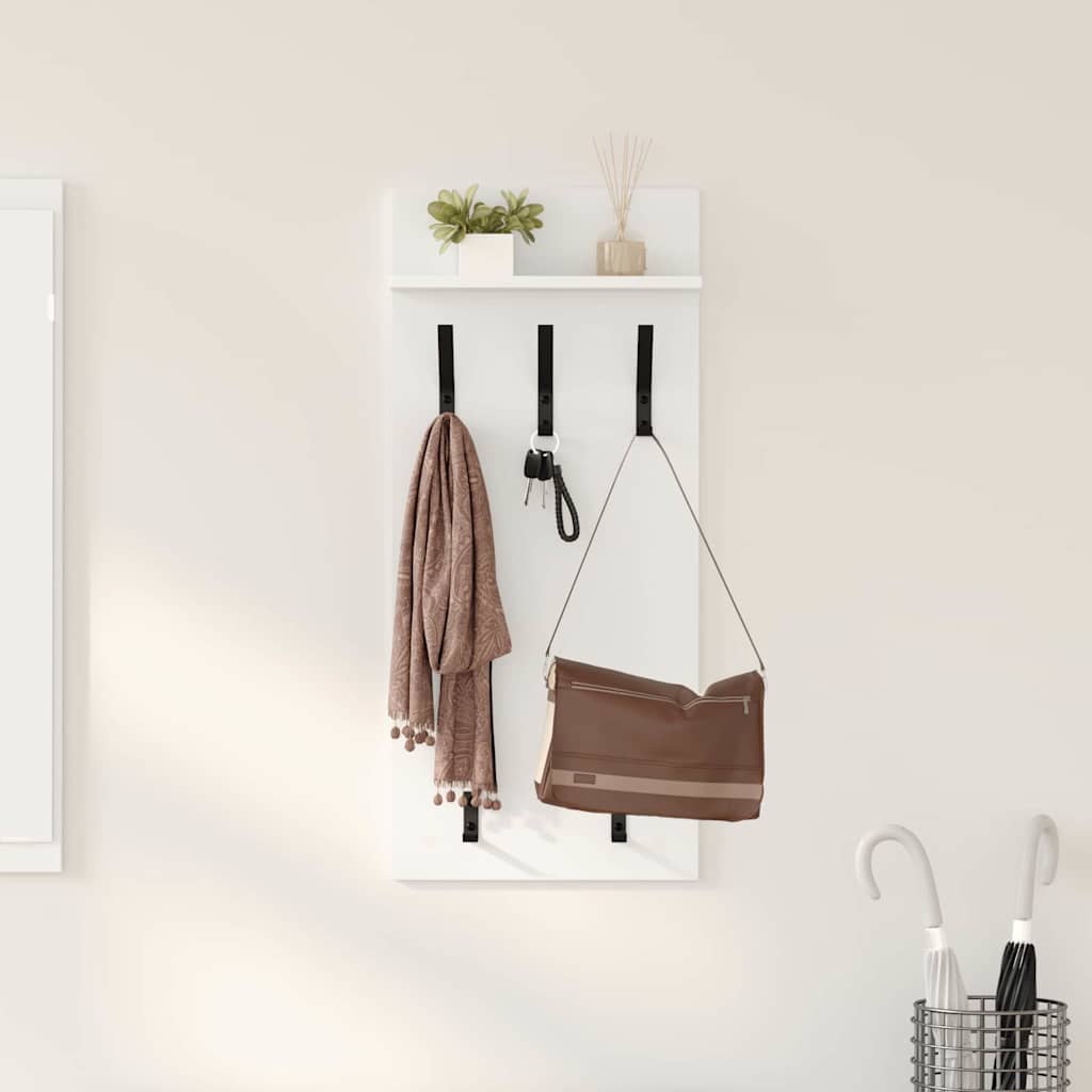 Porte-manteau mural Blanc 90 x 40 x 10 cm Bois d'ingénierie