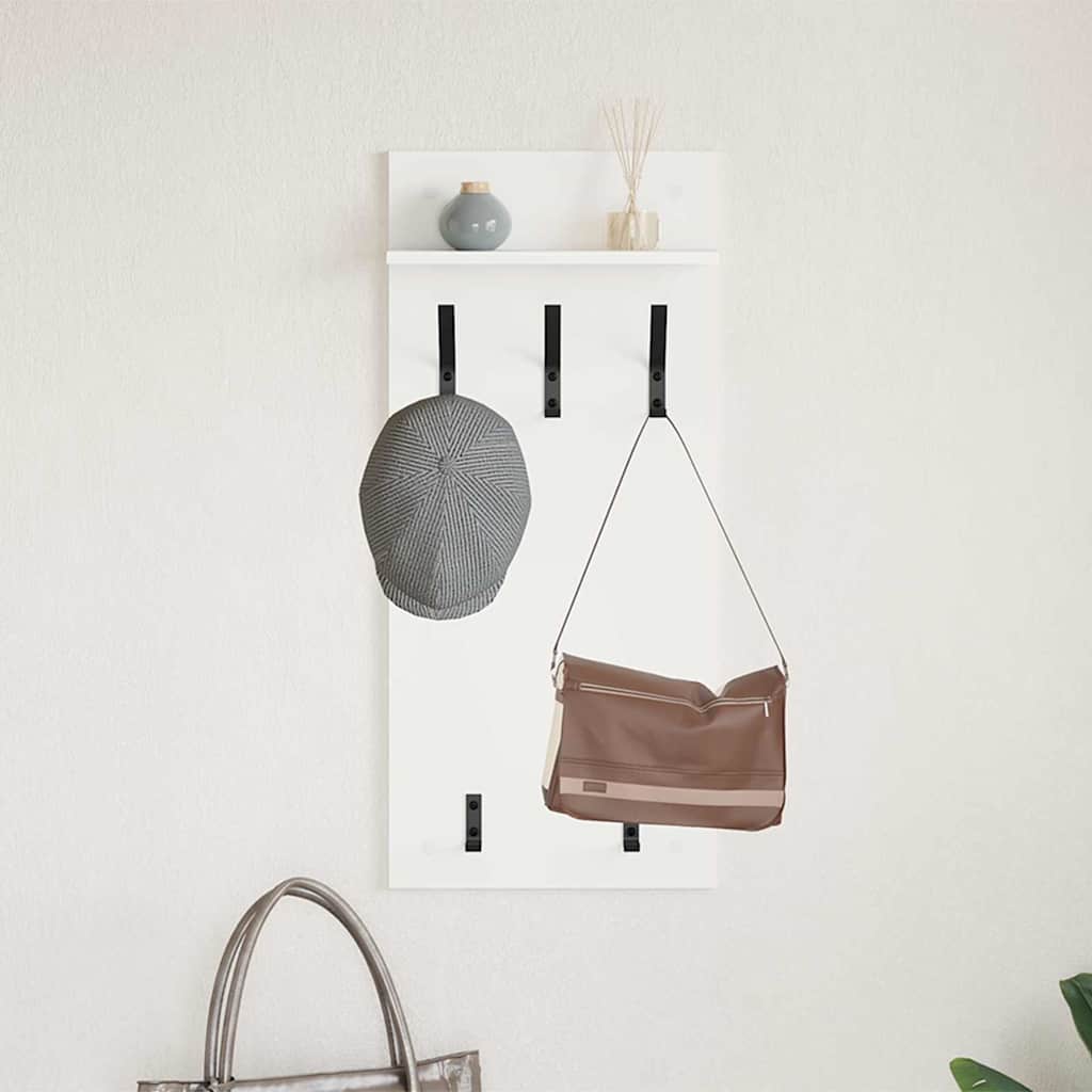 Porte-manteau mural Blanc 90 x 40 x 10 cm Bois d'ingénierie