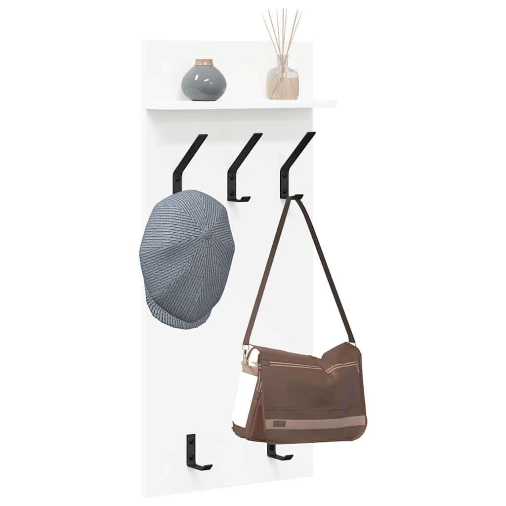 Porte-manteau mural Blanc 90 x 40 x 10 cm Bois d'ingénierie