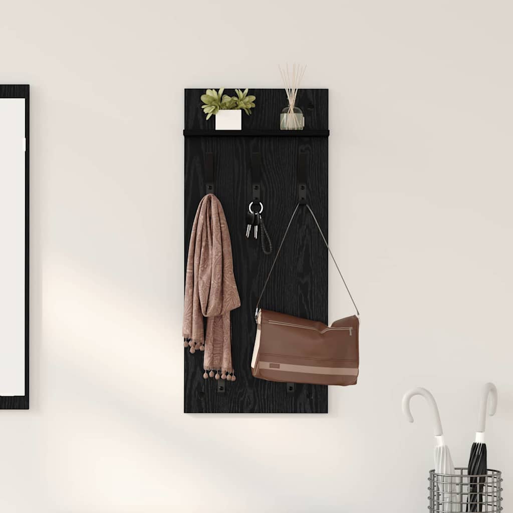 Porte-manteau mural Montage mural Chêne noir 40 x 10 x 90 cm - XIOS