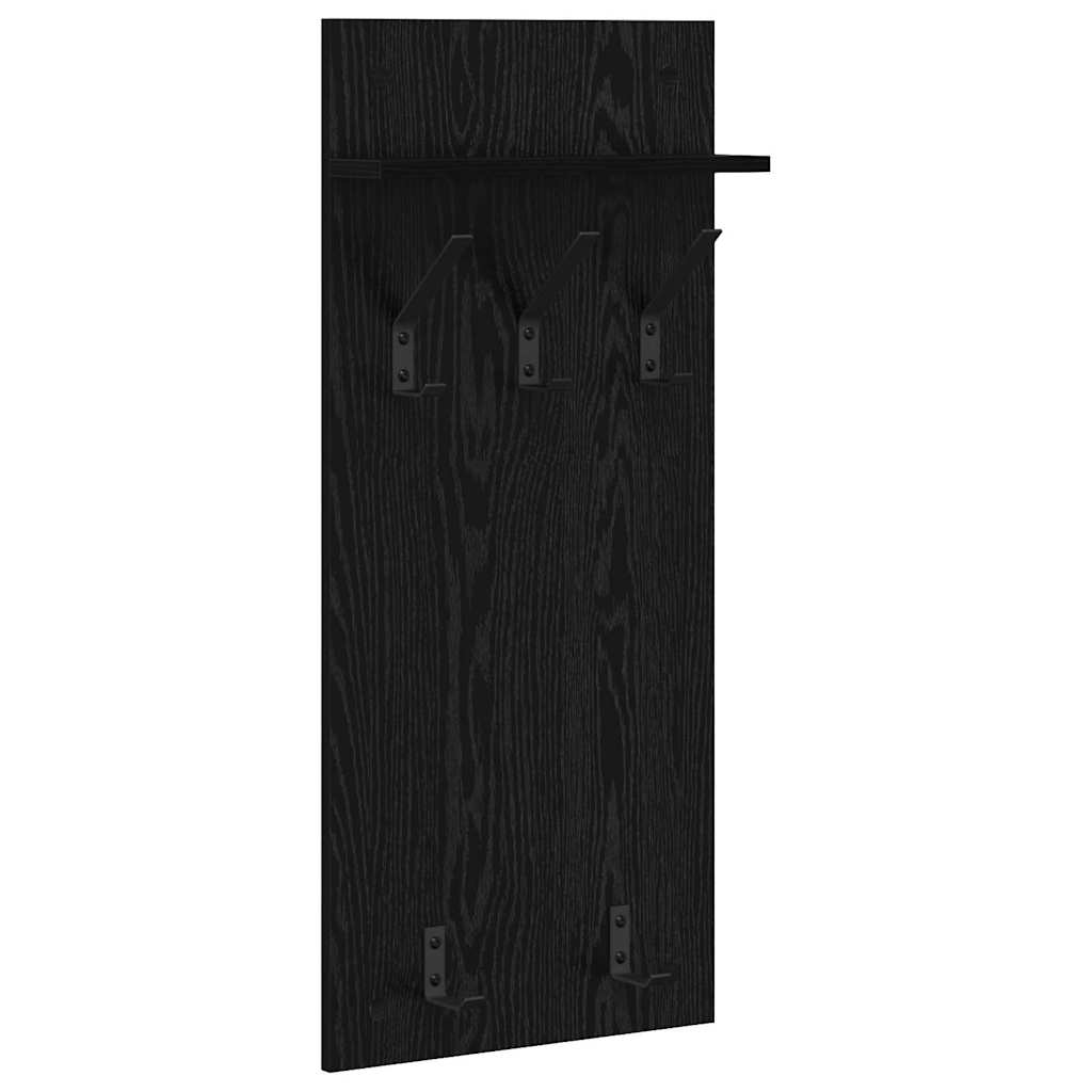 Porte-manteau mural avec étagère Chêne noir 90 x 40 x 10 cm