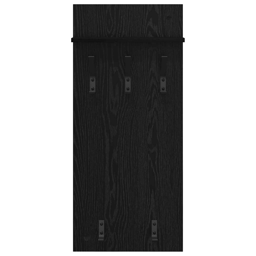 Porte-manteau mural avec étagère Chêne noir 90 x 40 x 10 cm - XIOS