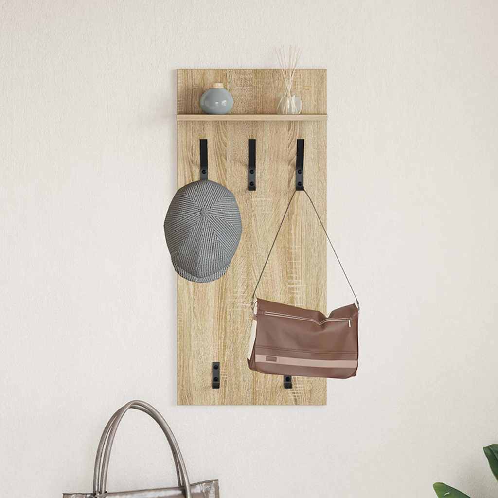 Porte-manteau mural avec étagère Chêne Sonoma 40 x 10 x 90 cm - XIOS