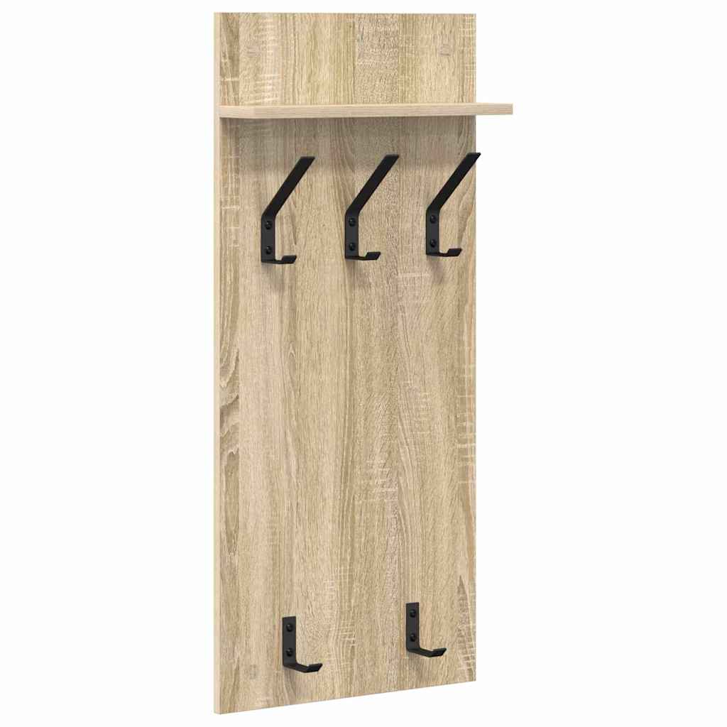 Porte-manteau mural avec étagère Chêne Sonoma 40 x 10 x 90 cm - XIOS