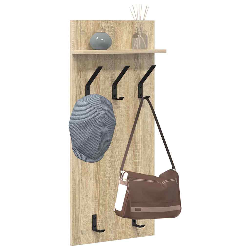 Porte-manteau mural avec étagère Chêne Sonoma 40 x 10 x 90 cm - XIOS