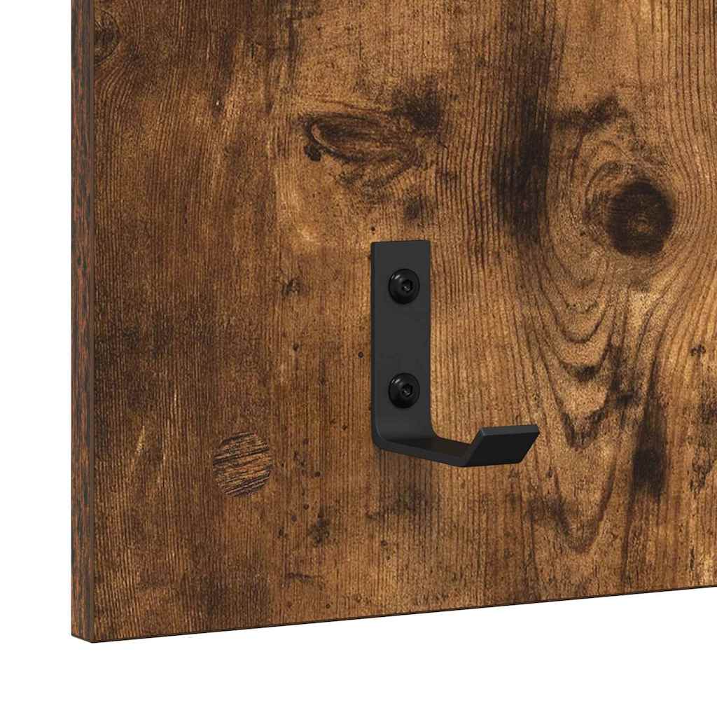 Porte-manteau mural avec étagère Chêne fumé 90 x 40 x 10 cm - XIOS