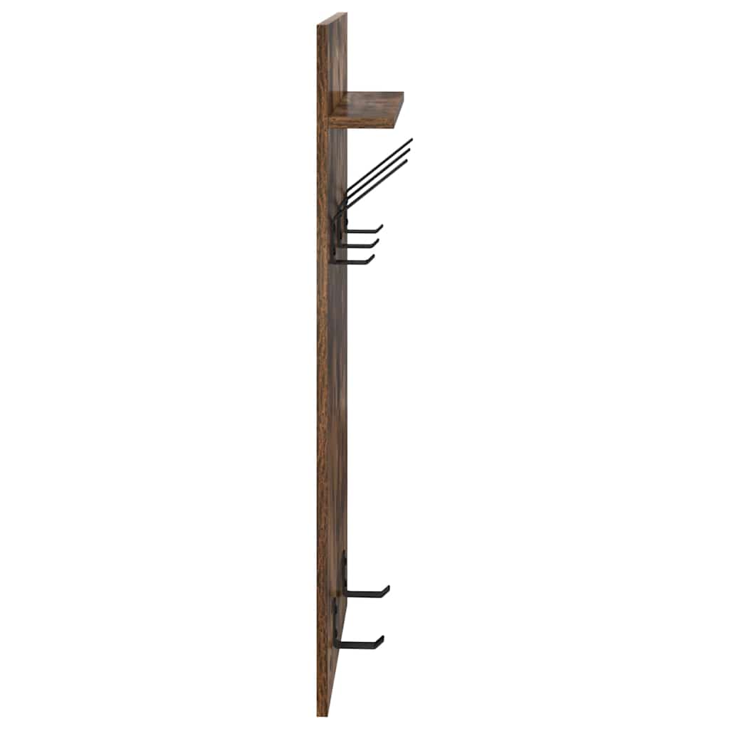 Porte-manteau mural avec étagère Chêne fumé 90 x 40 x 10 cm - XIOS