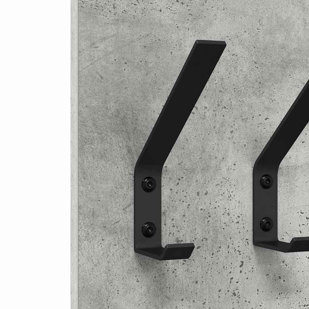 Porte-manteau mural Montage mural Gris béton 20 x 1.5 x 100 cm