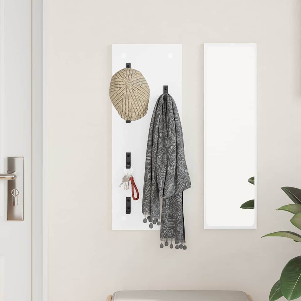 Porte-manteau mural Blanc 30 x 1.5 x 80 cm Bois d'ingénierie - XIOS