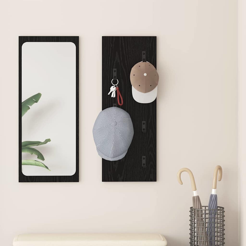 Porte-manteau mural Montage mural Chêne noir 30 x 1.5 x 80 cm - XIOS