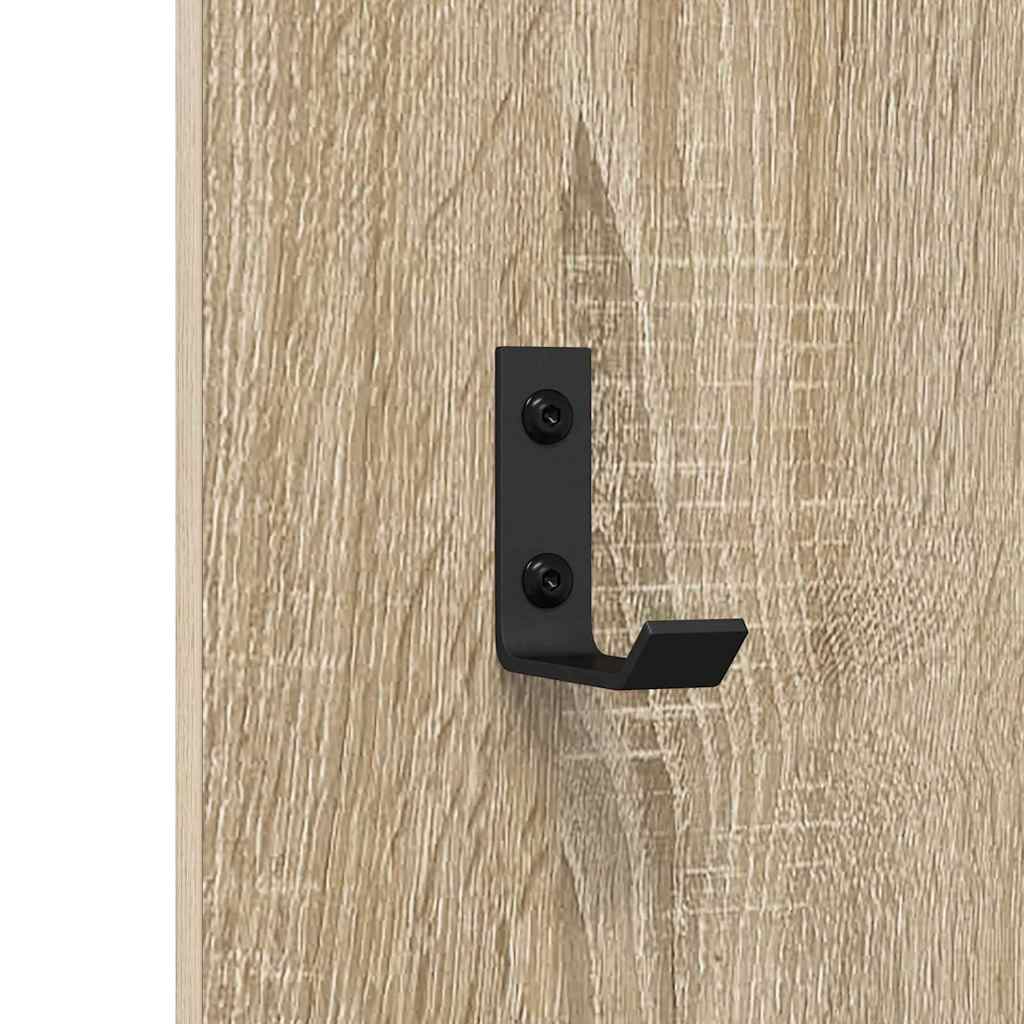 Porte-manteau mural Montage mural Chêne sonoma 30 x 1.5 x 80 cm