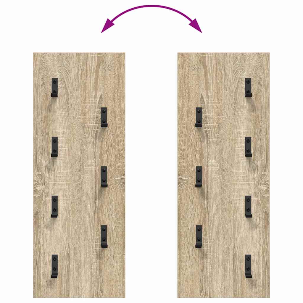 Porte-manteau mural Montage mural Chêne sonoma 30 x 1.5 x 80 cm