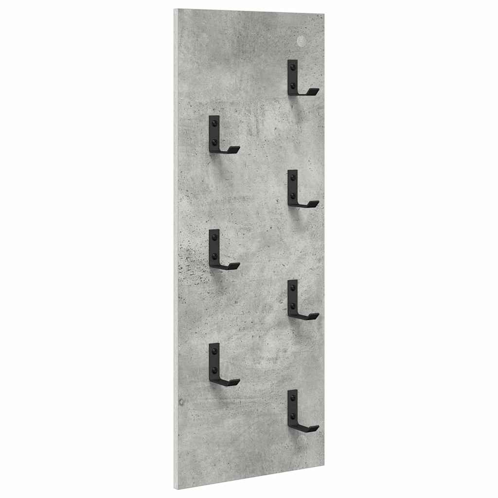 Porte-manteau mural Montage mural Gris béton 30 x 1.5 x 80 cm