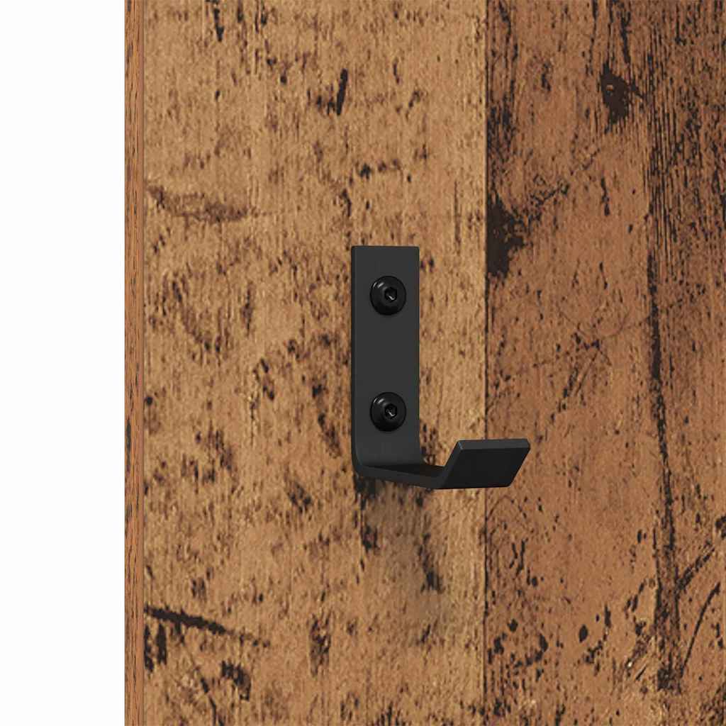 Porte-manteau mural Montage mural Bois ancien 30 x 1.5 x 80 cm - XIOS