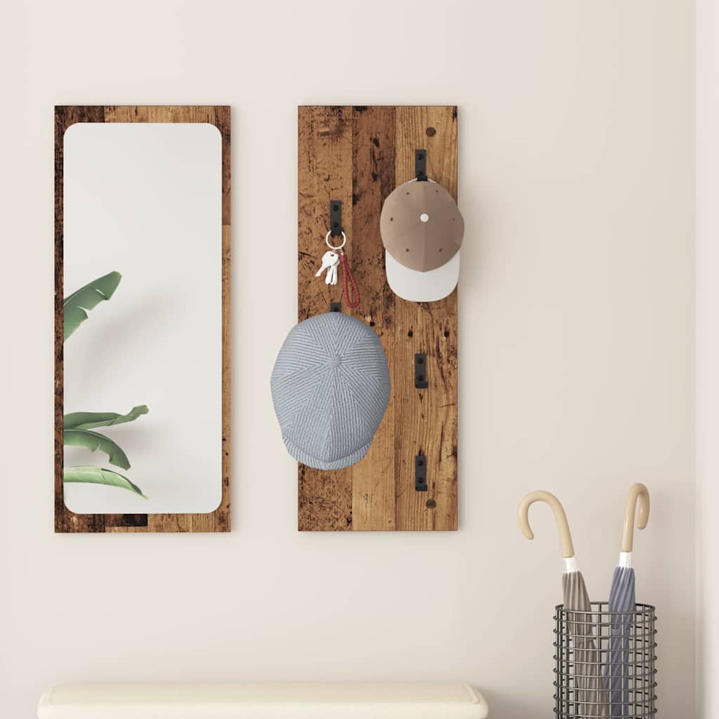 Porte-manteau mural Montage mural Bois ancien 30 x 1.5 x 80 cm