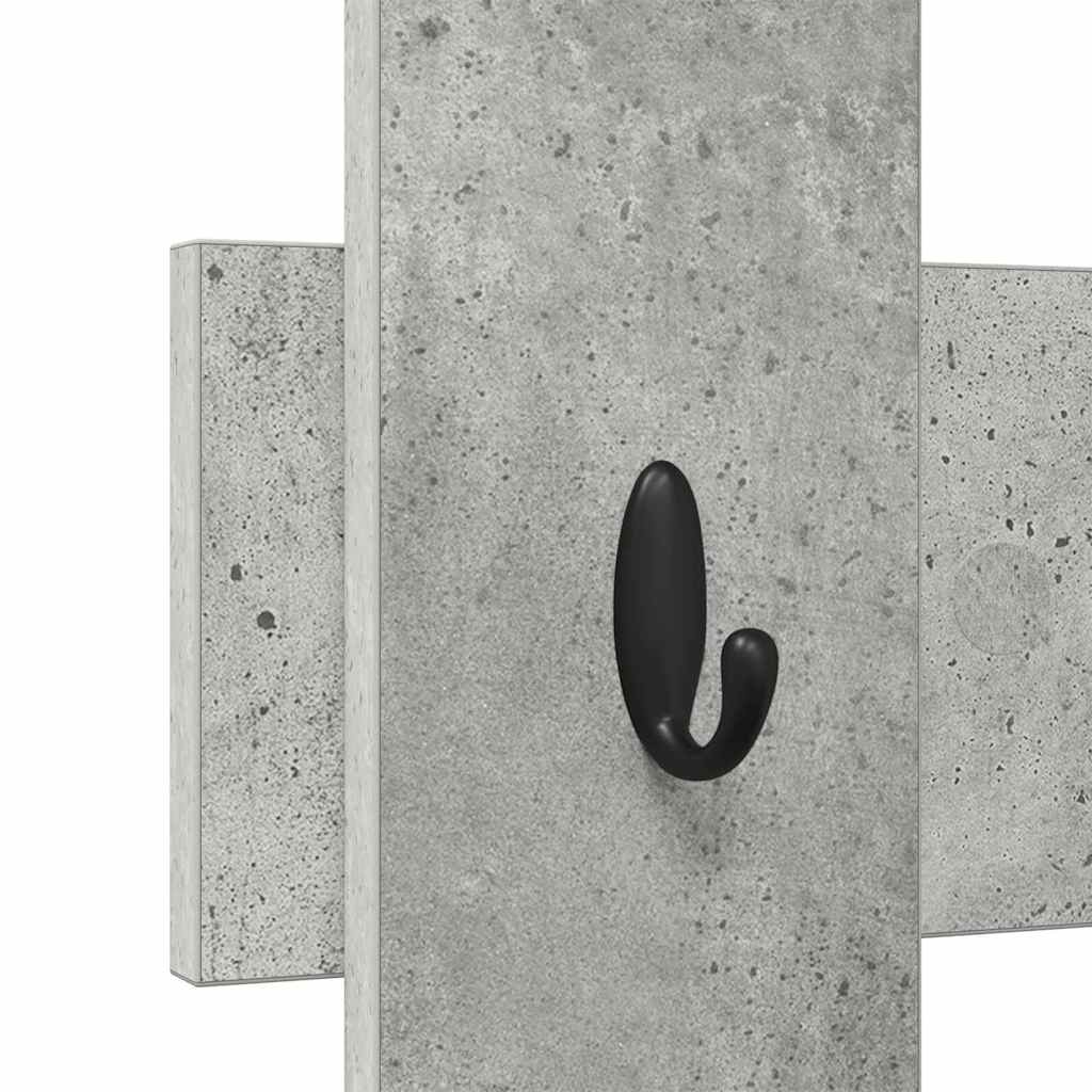 Porte-manteau mural Gris béton 60 x 3 x 82 cm Bois d'ingénierie - XIOS