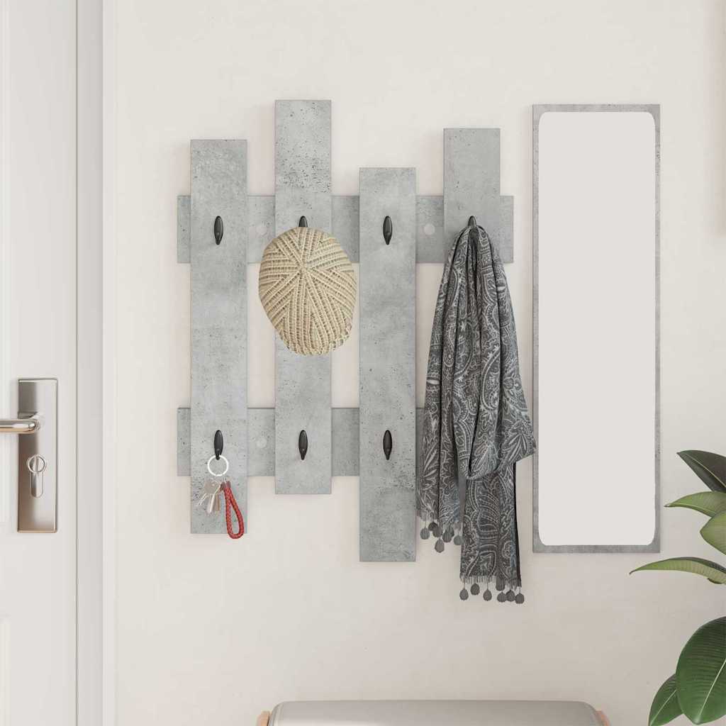 Porte-manteau mural Gris béton 60 x 3 x 82 cm Bois d'ingénierie - XIOS
