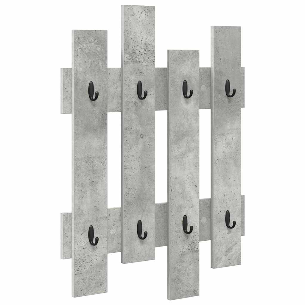 Porte-manteau mural Gris béton 60 x 3 x 82 cm Bois d'ingénierie