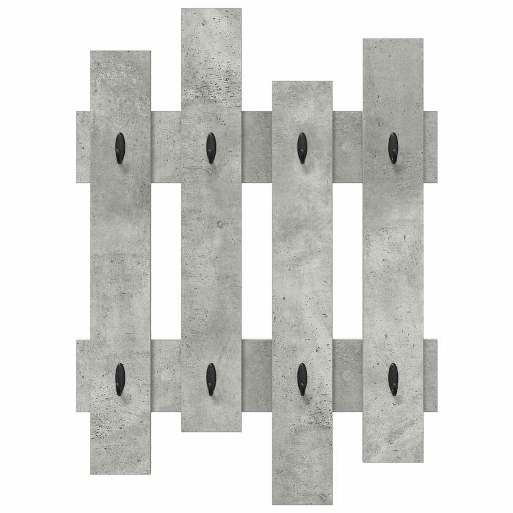 Porte-manteau mural Gris béton 60 x 3 x 82 cm Bois d'ingénierie - XIOS