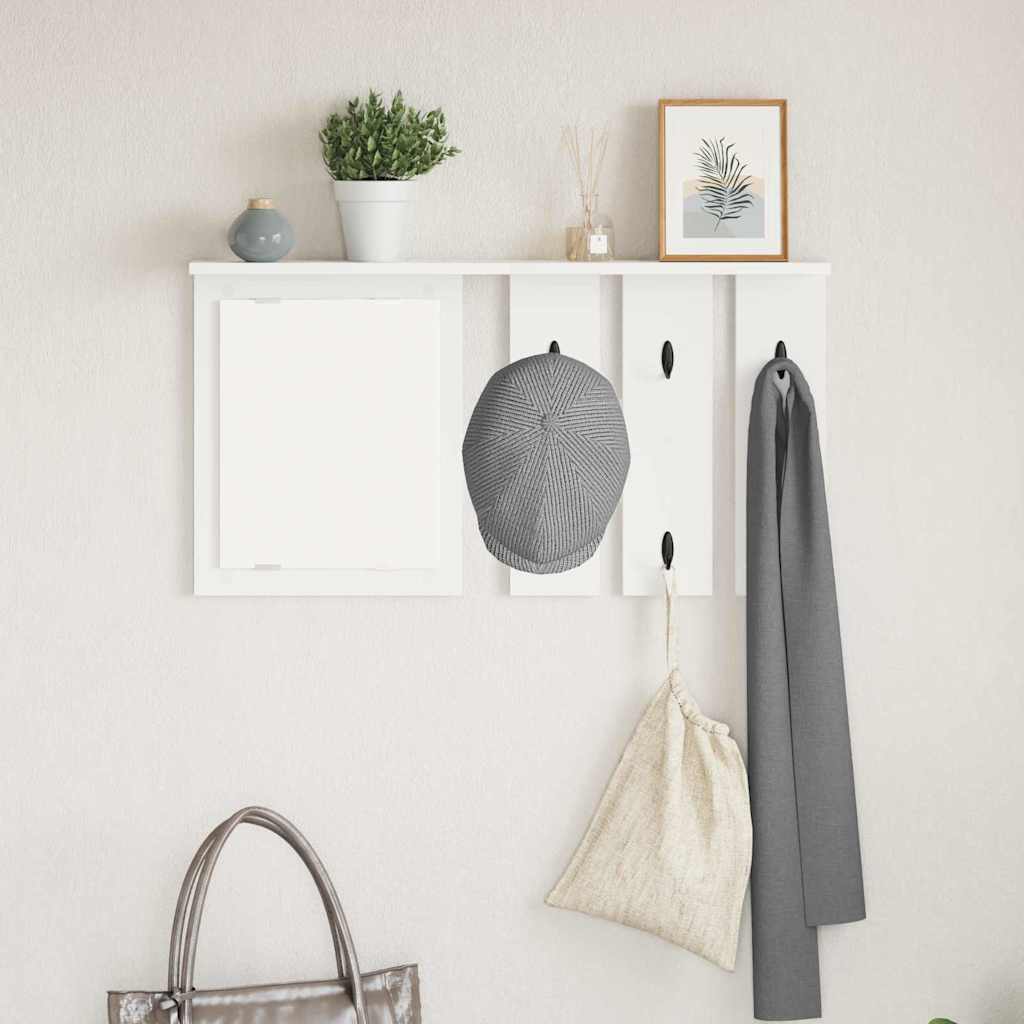 Porte-manteau mural Blanc 85 x 10 x 45 cm Bois d'ingénierie