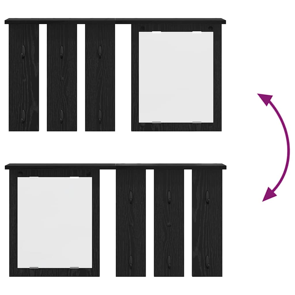 Porte-manteau mural avec étagère Chêne noir 85 x 10 x 45 cm - XIOS