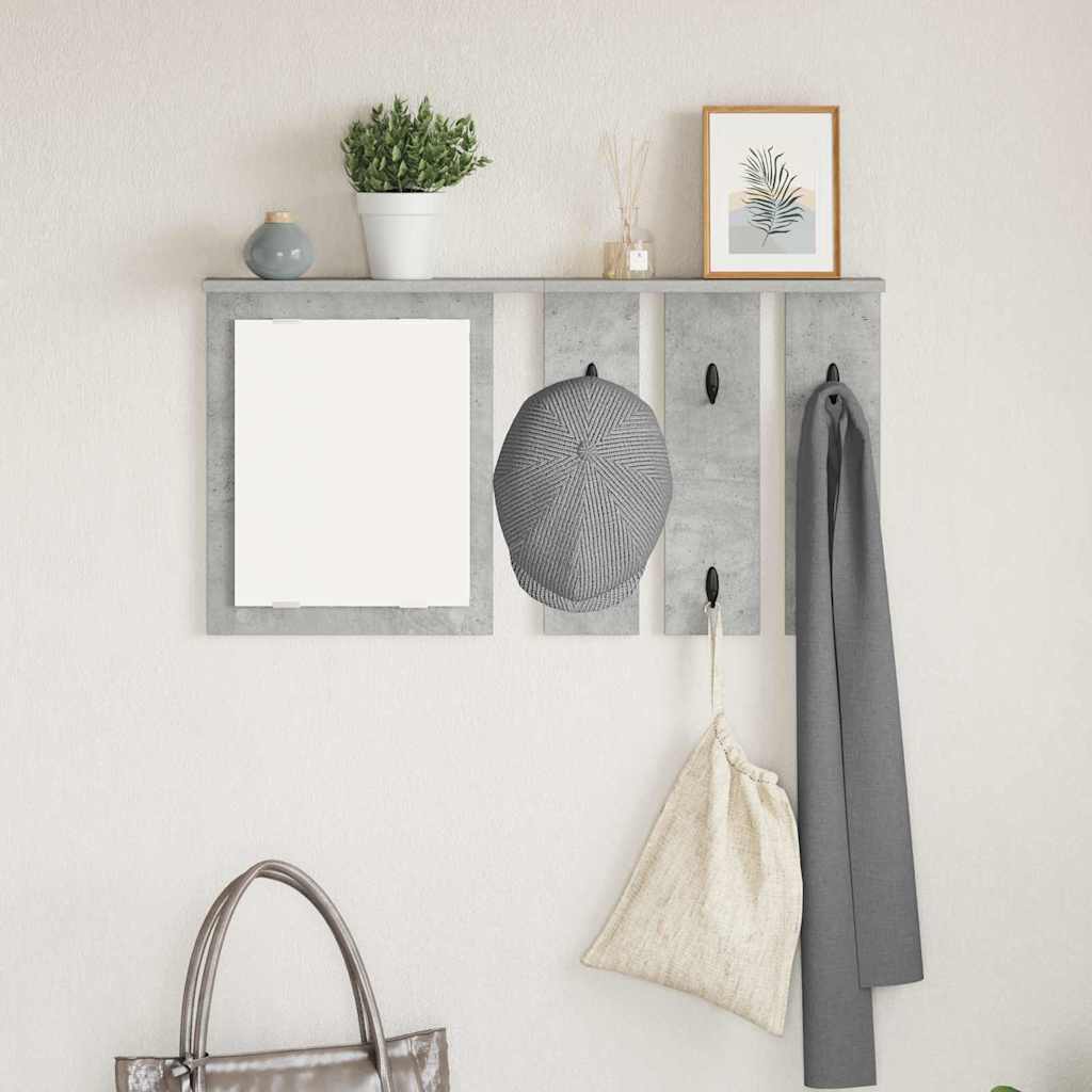 Porte-manteau mural avec étagère Gris béton 85 x 10 x 45 cm - XIOS